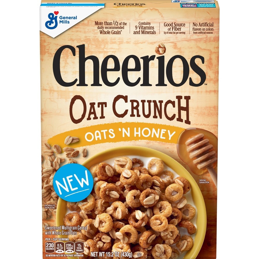 slide 2 of 3, Cheerios Oat Crunch Breakfast Cereal - General Mills, 26 oz