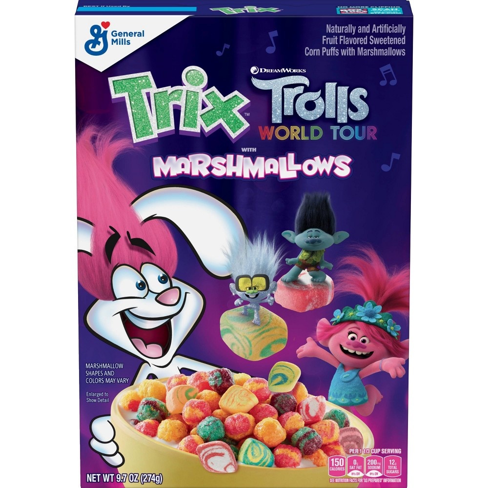 slide 2 of 3, Trix Trolls w/Marshmallow Breakfast Cereal - General Mills, 16.8 oz