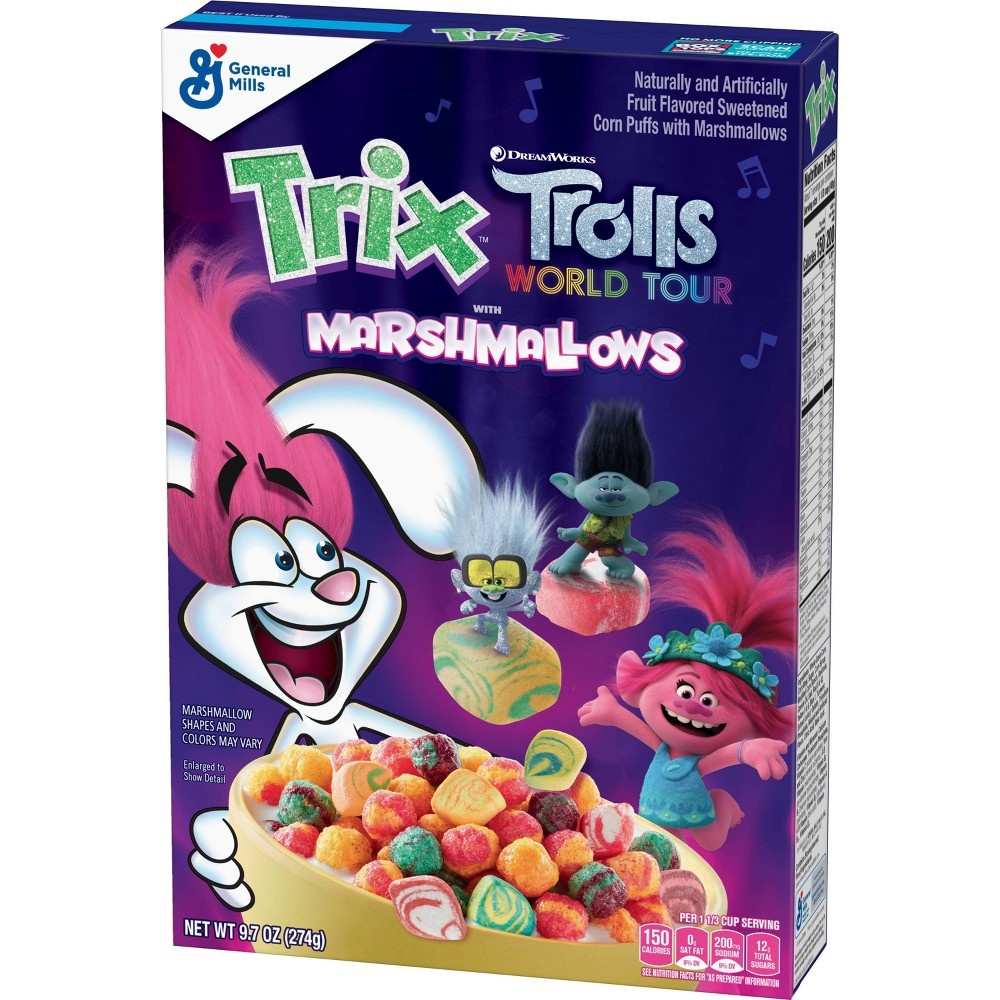 slide 3 of 3, Trix Trolls w/Marshmallow Breakfast Cereal - General Mills, 16.8 oz