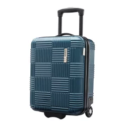 American Tourister Underseat Hardside Carry On Suitcase - Deep Teal Checkered