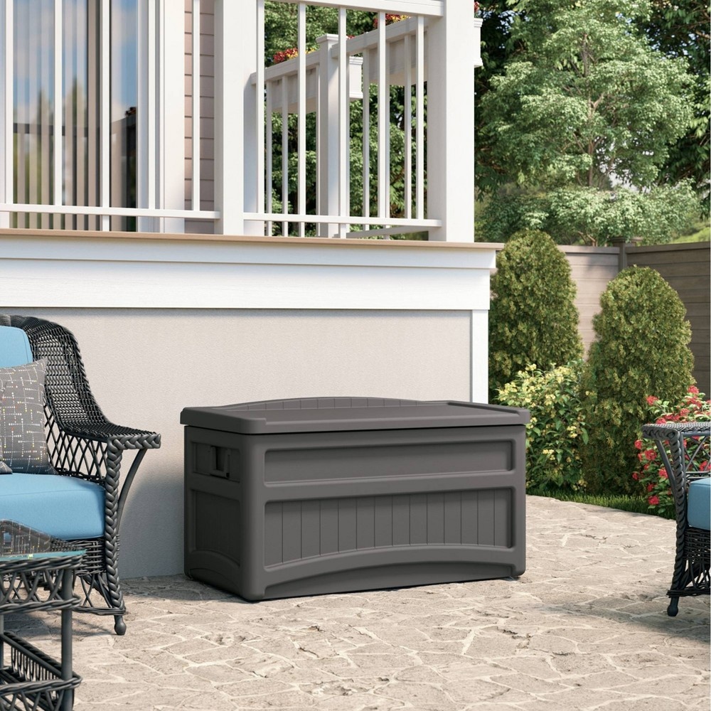Suncast 73gal Deck Box With Seat Stoney Gray 1 ct Shipt