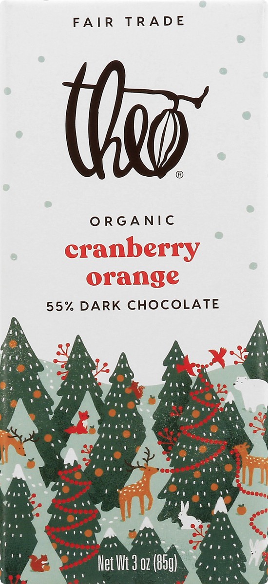 slide 6 of 9, Theo Cranberry Dark Choc Bar, 3 oz