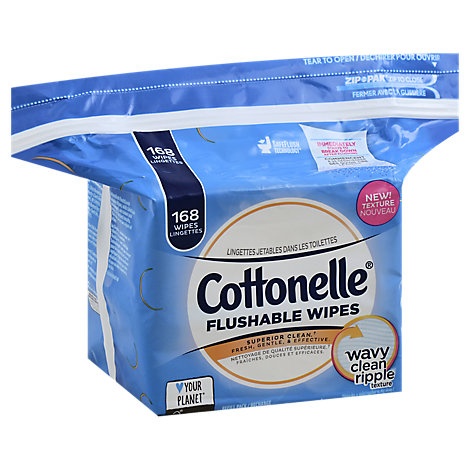 slide 1 of 1, Cottonelle Freshcare Cleansing Cloths Flushable Refills Bag, 168 ct