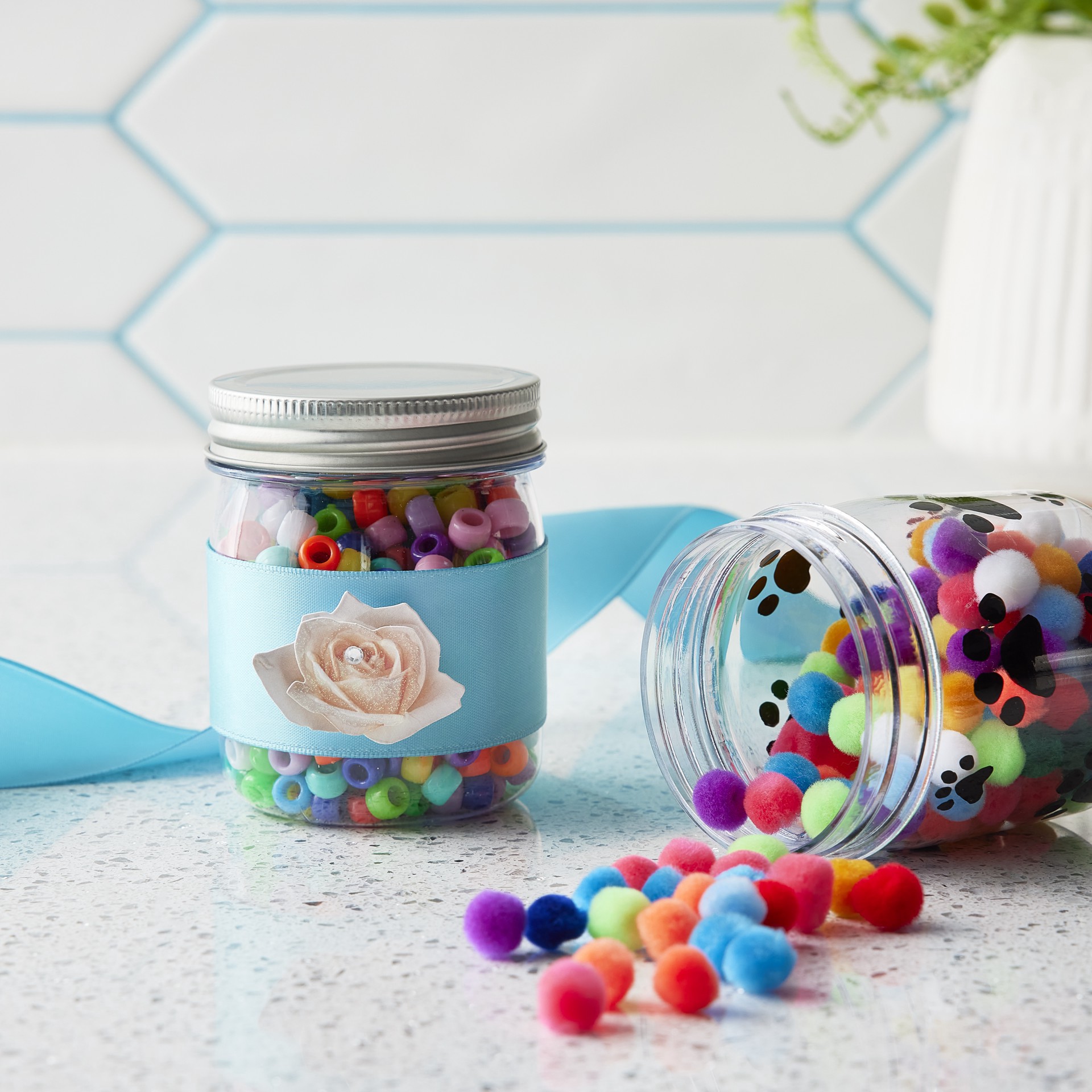 slide 4 of 4, 8oz. Plastic Mason Jars By Celebrate It, 6ct., 6 ct