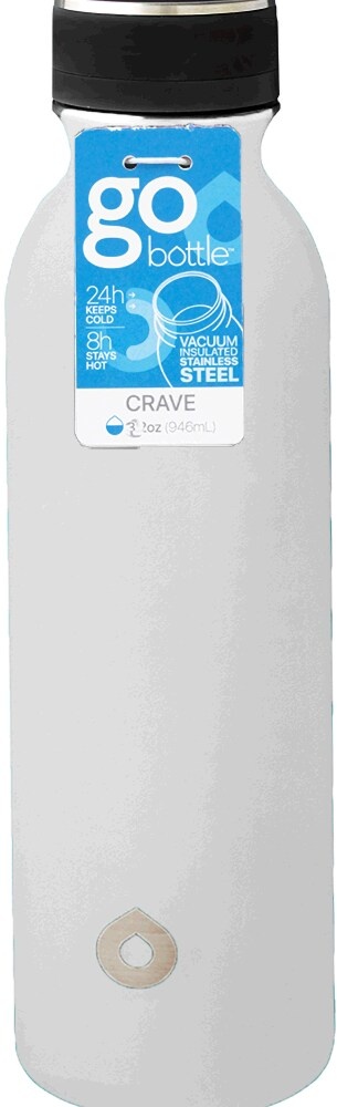 slide 1 of 1, CRAVE Go Bottle - White, 20 oz