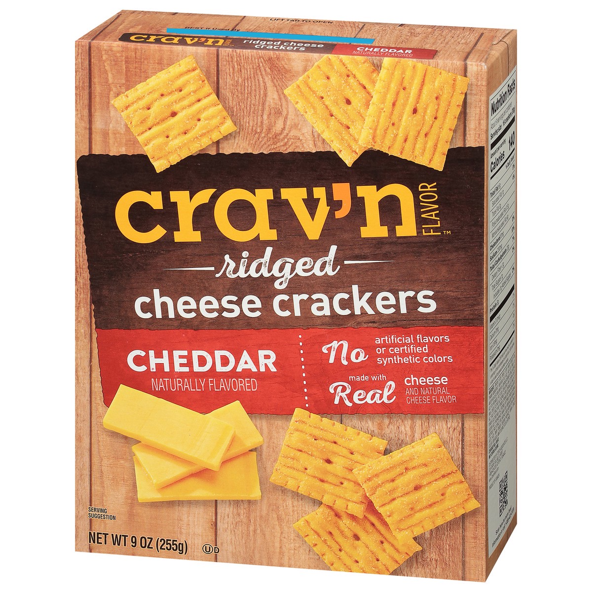 slide 4 of 4, Crav'n Flavor Ridged Cheddar Cheese Crackers 9 oz, 9 oz