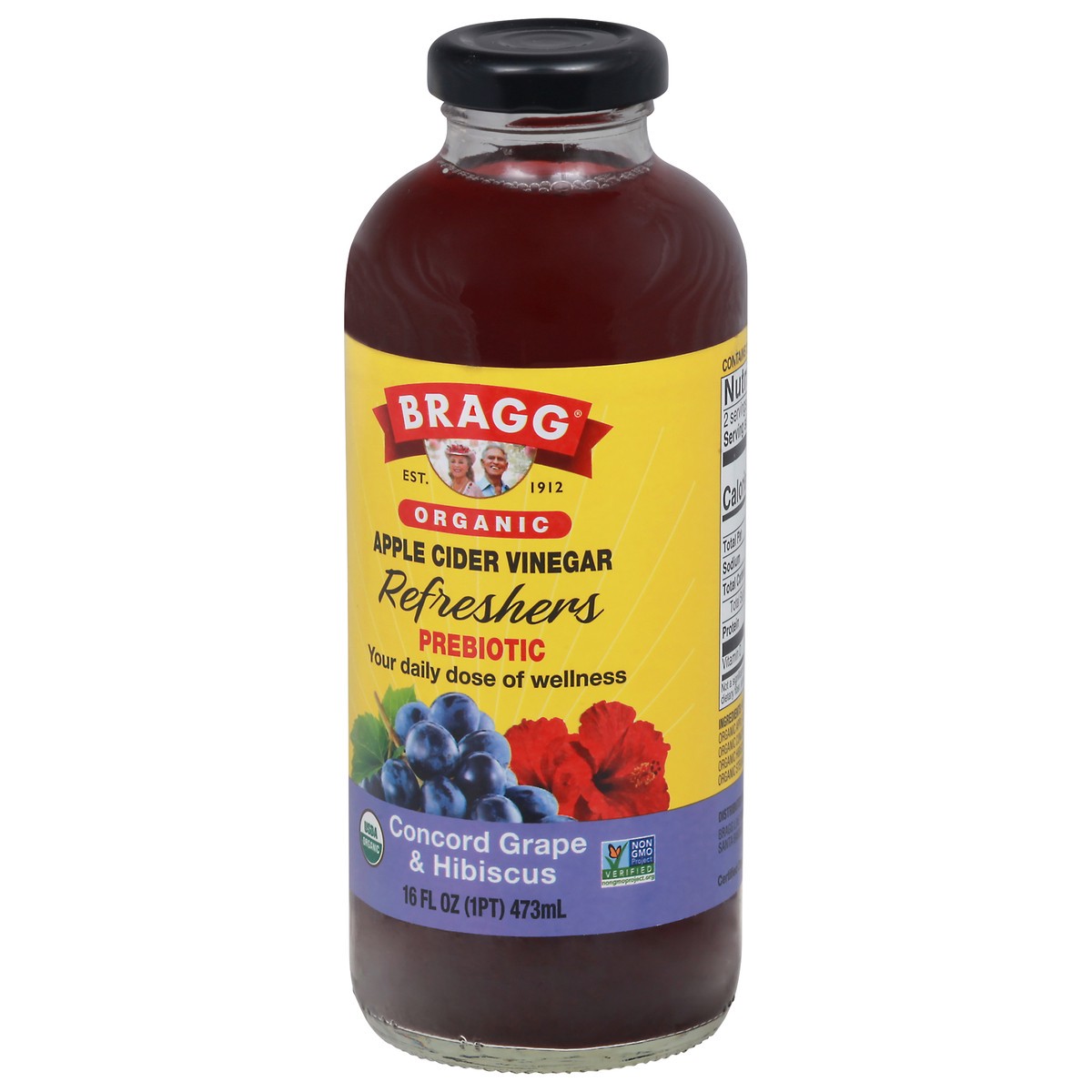 slide 4 of 9, Bragg Refreshers Prebiotic Organic Concord Grape & Hibiscus Apple Cider Vinegar - 16 oz, 16 oz