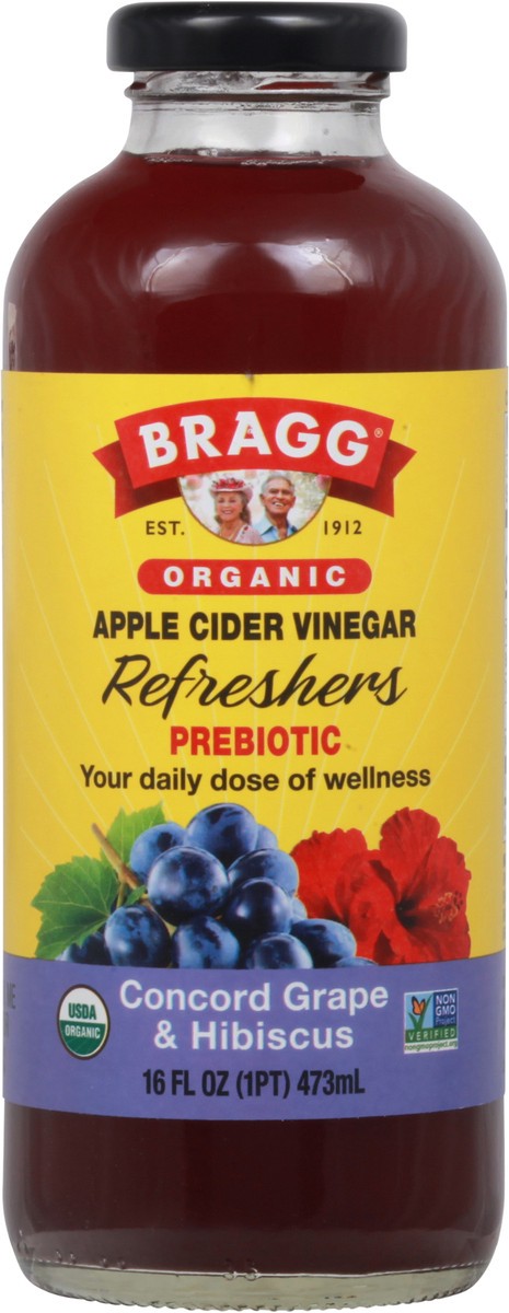 slide 3 of 9, Bragg Refreshers Prebiotic Organic Concord Grape & Hibiscus Apple Cider Vinegar - 16 oz, 16 oz