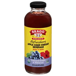 Bragg Refreshers Organic Concord Grape & Hibiscus Apple Cider Vinegar Beverage 16 fl oz