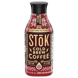 SToK Cold Brew Coffee, Peppermint Mocha Creamed, Sweetened, 48 FL OZ Bottle