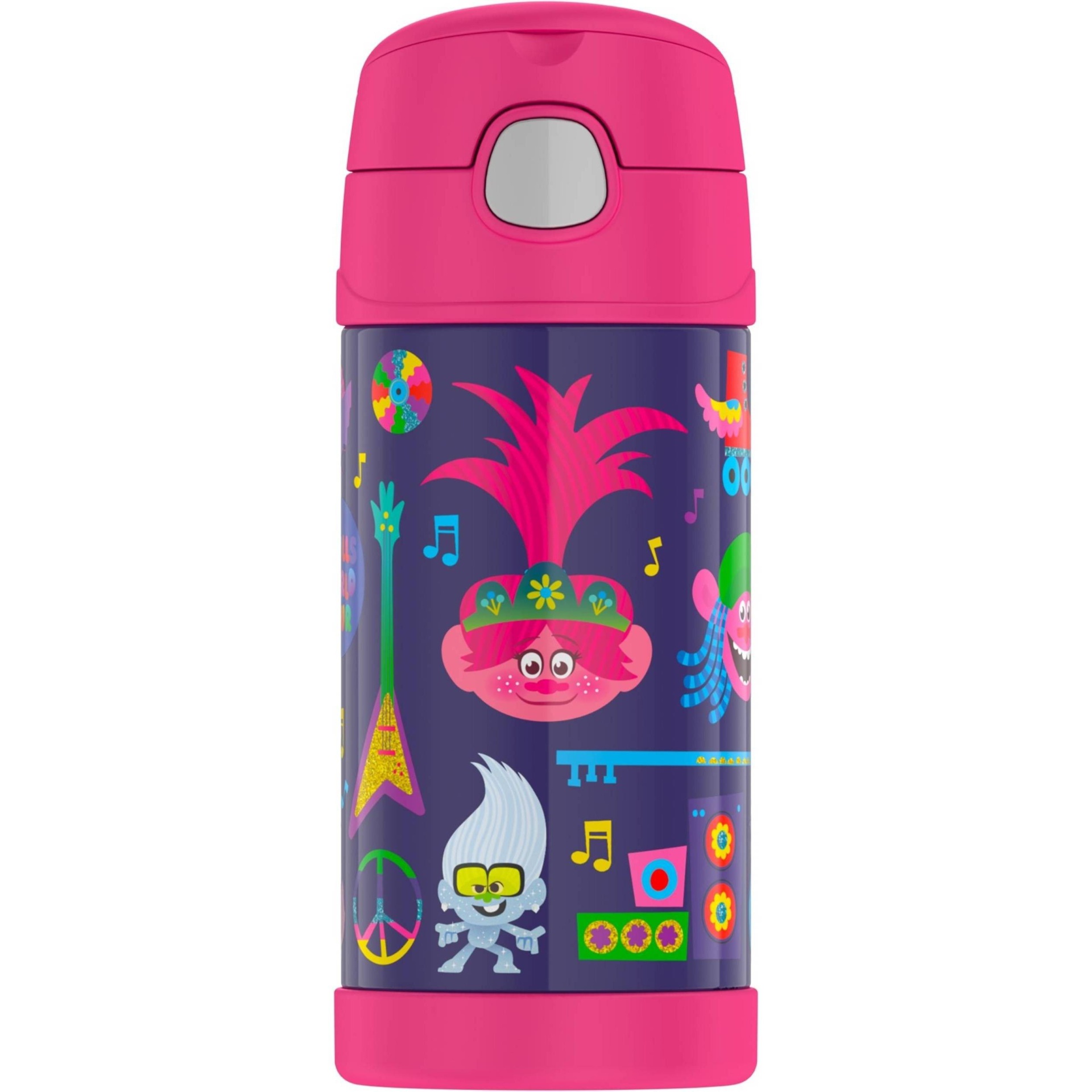 slide 1 of 7, Thermos Trolls FUNtainer Water Bottle, 12 oz