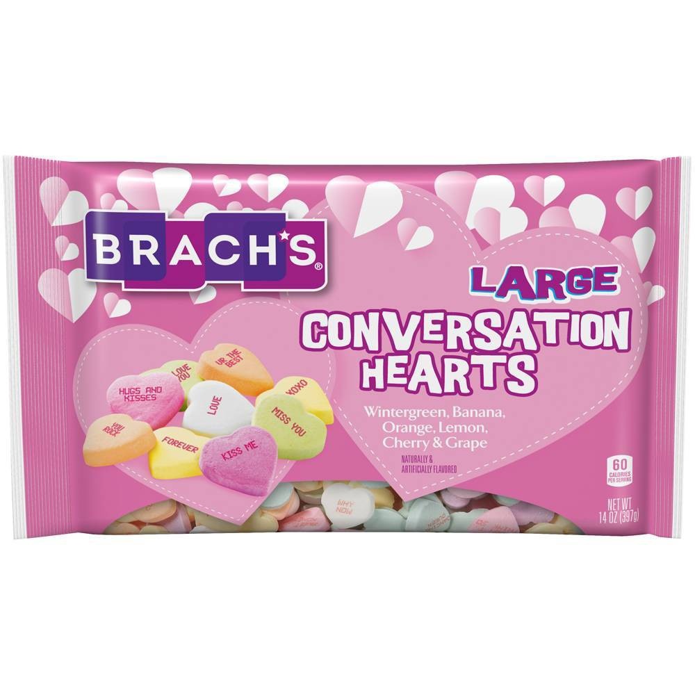 slide 1 of 3, Brach's Valentine's Large Conversation Hearts, 14 oz