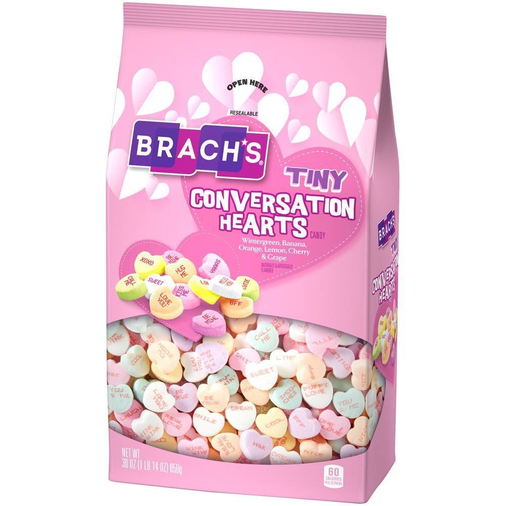 slide 3 of 3, Brach's Valentine's Day Tiny Conversation Hearts, 30 oz