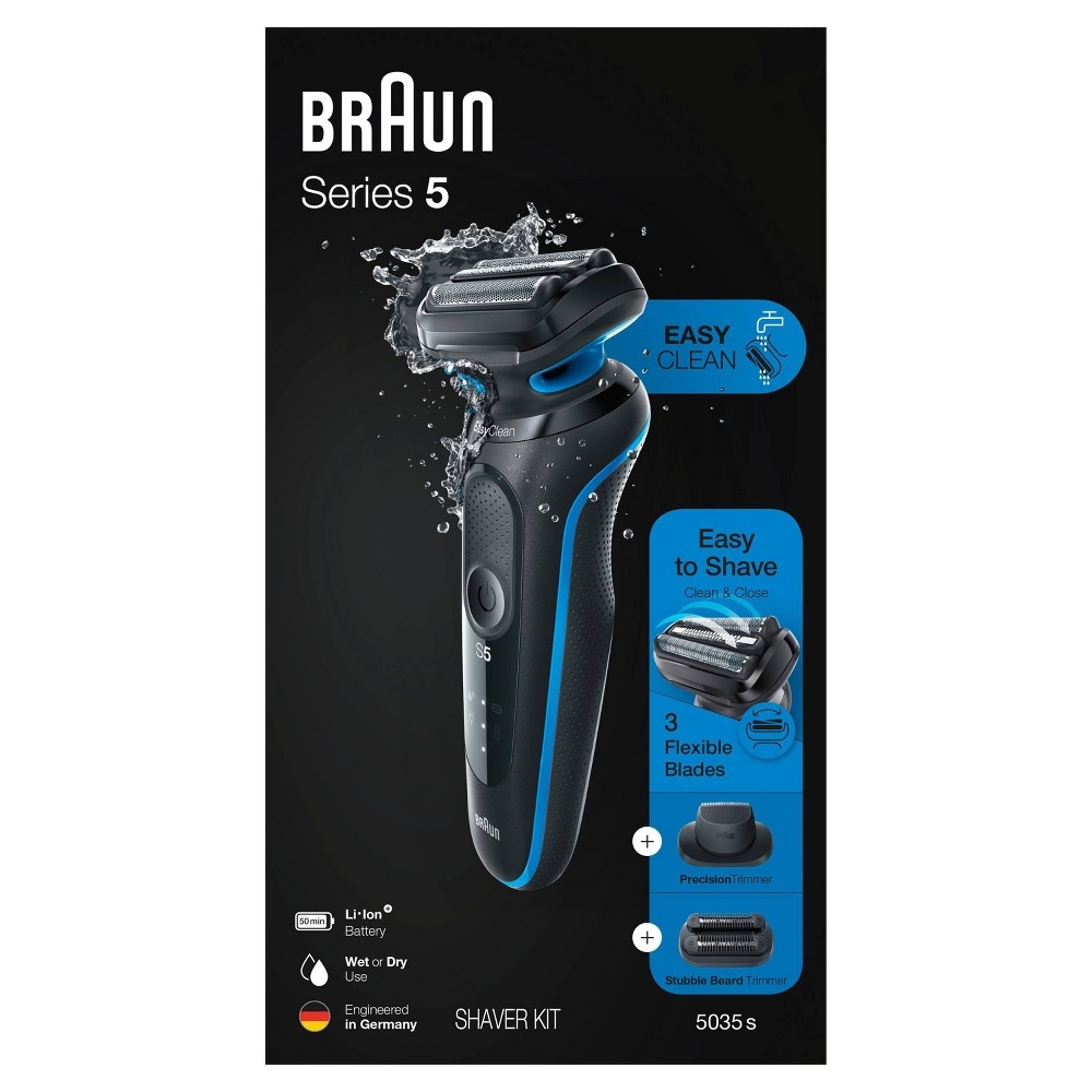 slide 2 of 6, Braun Series 5-5035s Men's Rechargeable Wet & Dry Electric Foil Shaver, 1 ct