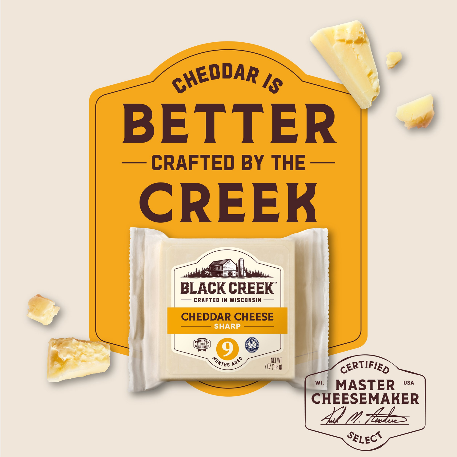 slide 3 of 3, Black Creek 9 Month Sharp Cheddar Cheese 7 oz, 7 oz