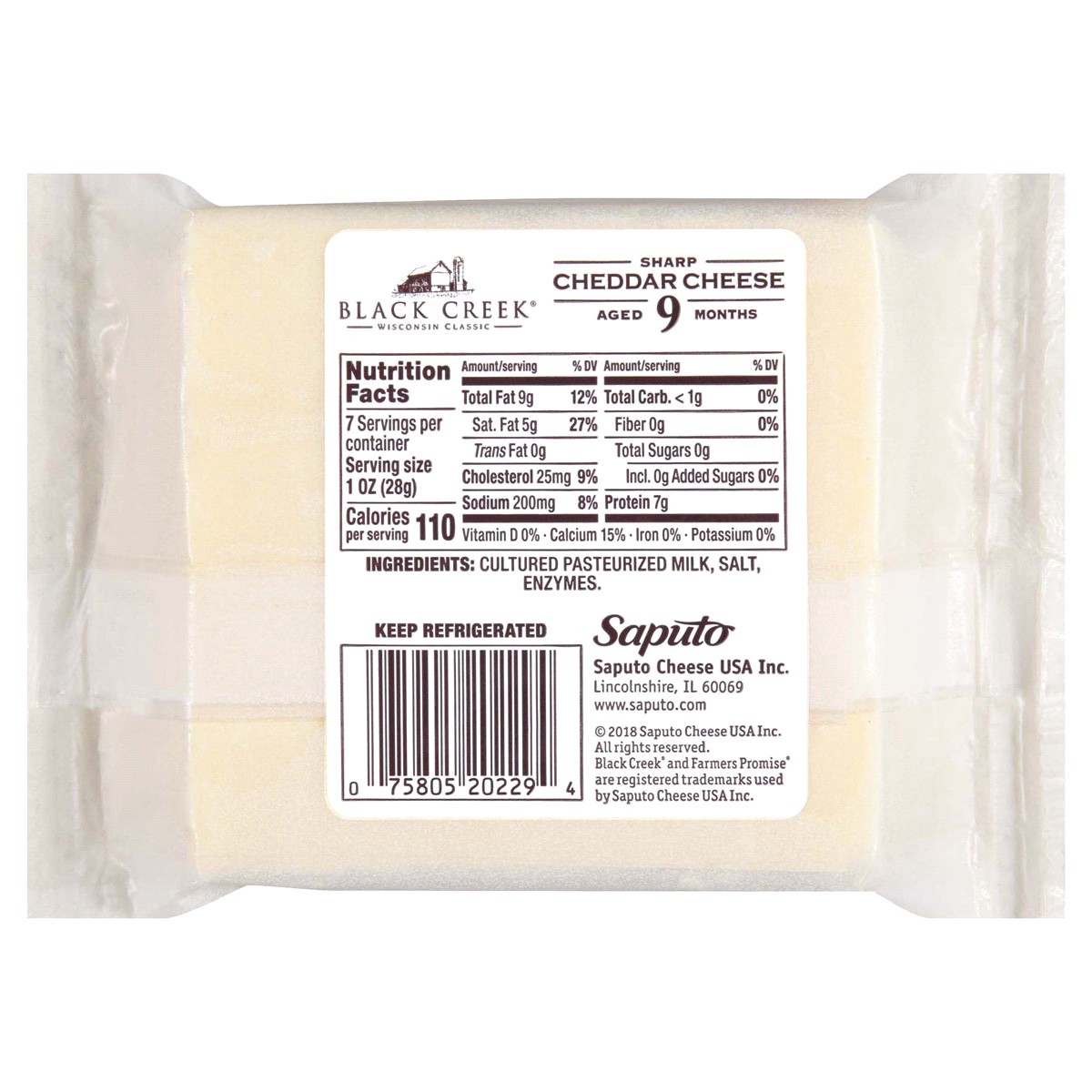 slide 9 of 13, Black Creek 9-Month Sharp White Cheddar, 7 oz, 7 oz