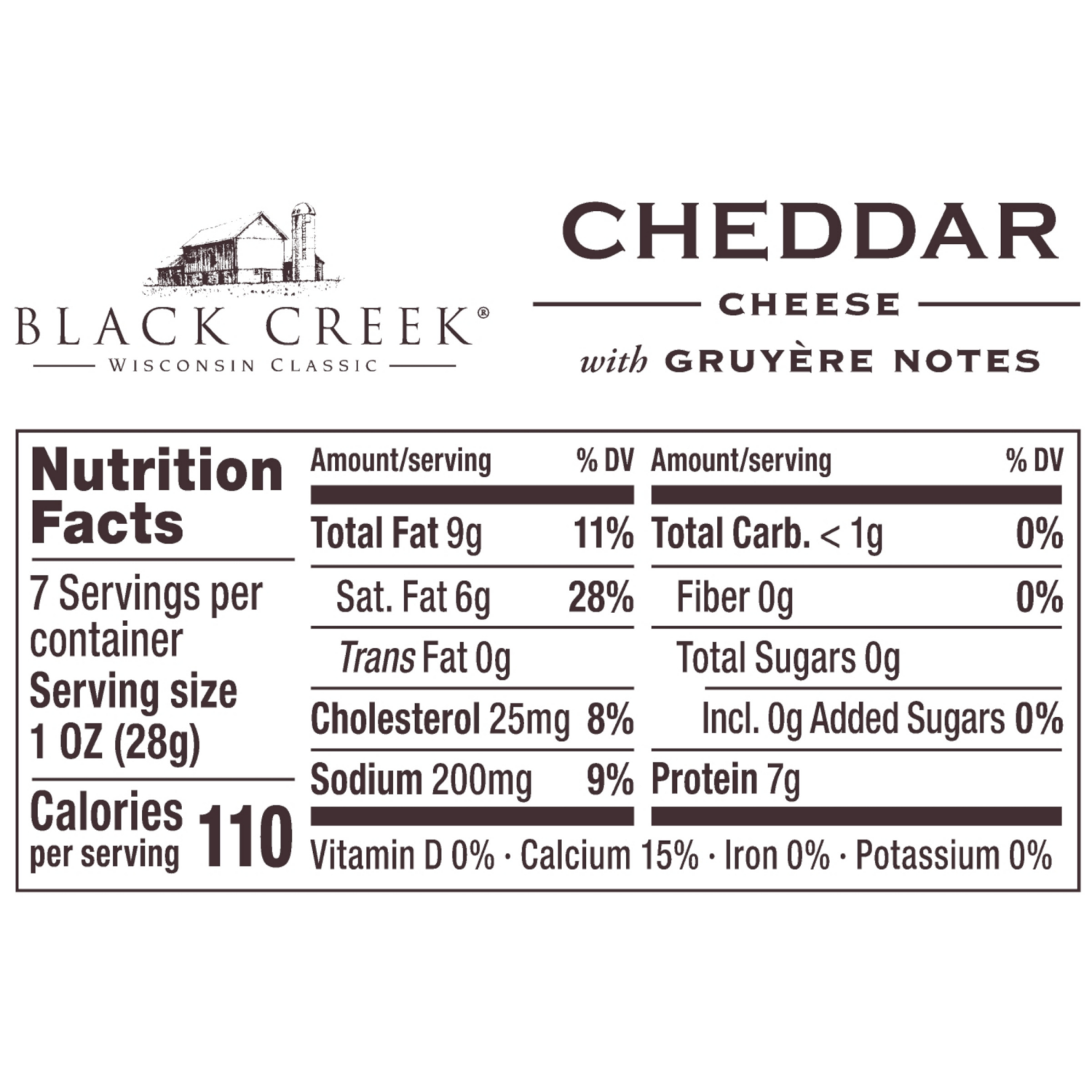 slide 6 of 6, Black Creek® Artisan Series Cheddar Cheese With Gruyere Notes 7 Oz, 7 oz