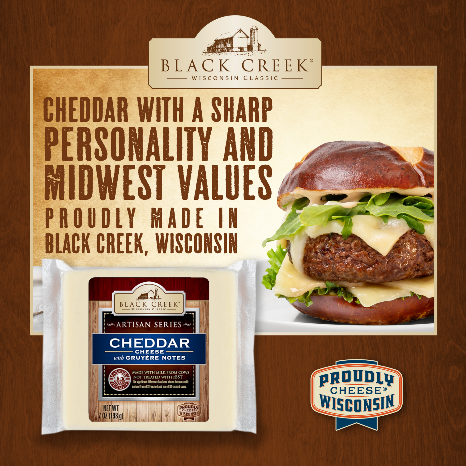 slide 4 of 6, Black Creek® Artisan Series Cheddar Cheese With Gruyere Notes 7 Oz, 7 oz