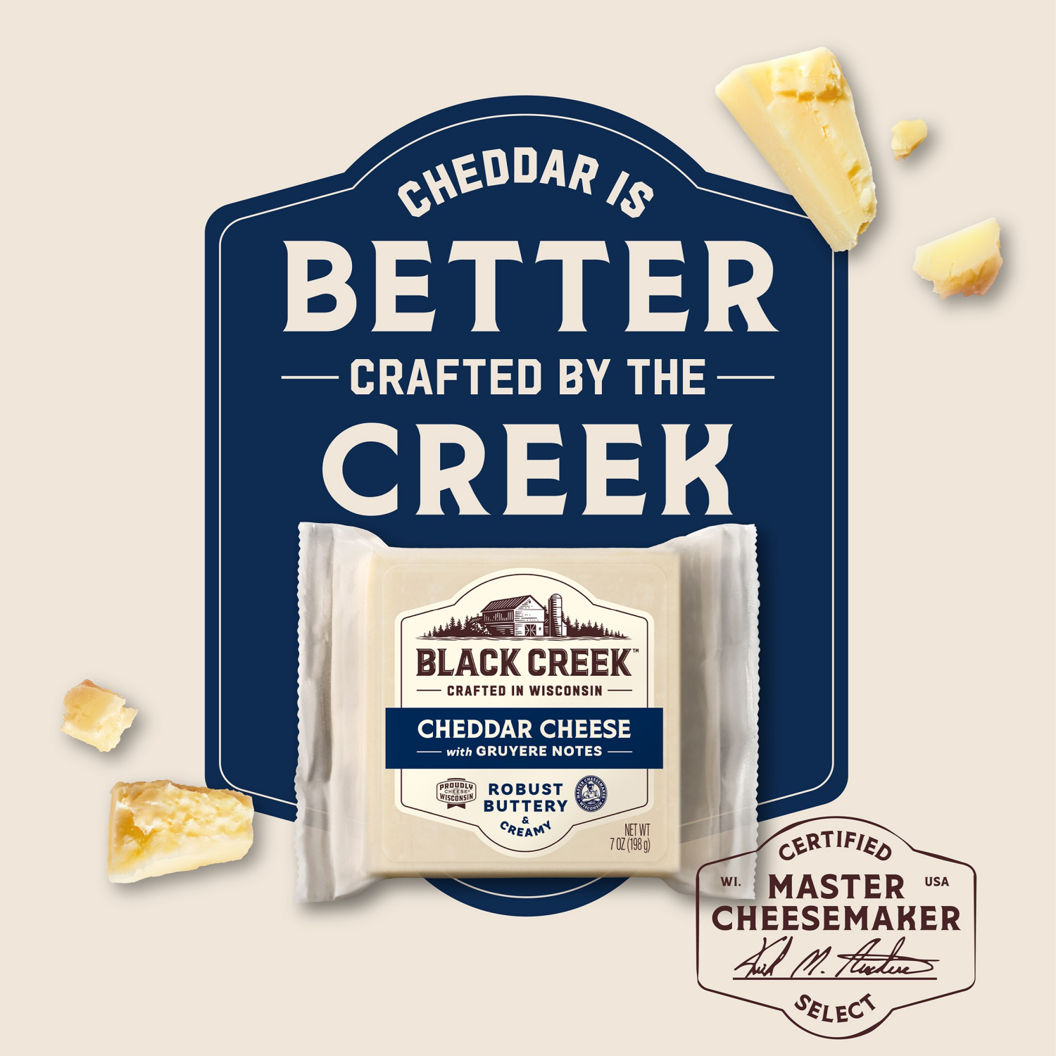 slide 4 of 7, Black Creek Cheddar Cheese with Gruyere Notes 7 oz, 7 oz