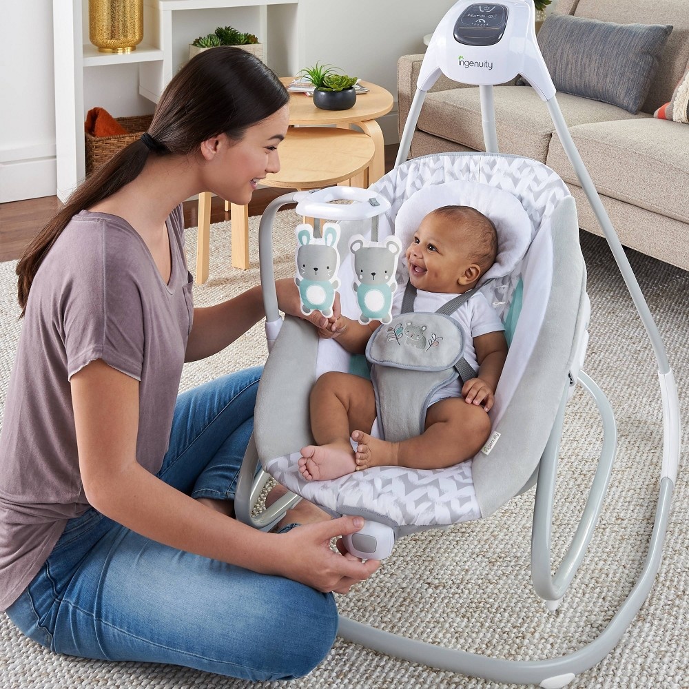 slide 2 of 17, Ingenuity Simple Comfort 2-in-1 Swing & Rocker - Raylan, 1 ct