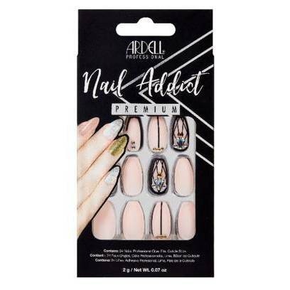 slide 1 of 4, Ardell Nail Addict Blush False Nails Geometric Crystals - 24ct, 24 ct