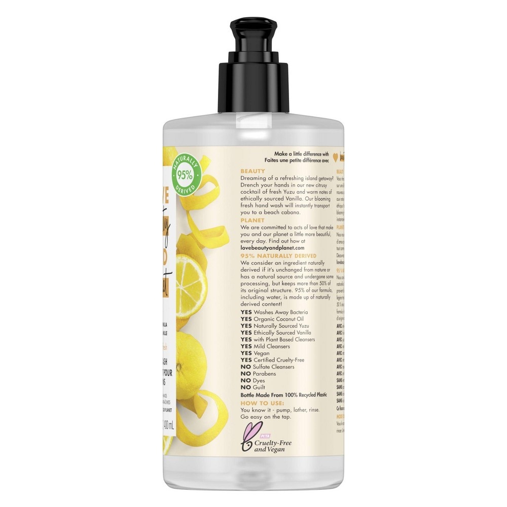 slide 6 of 8, Love Beauty and Planet LBP Yuzu Citrus Liquid Hand Wash, 13.5 oz