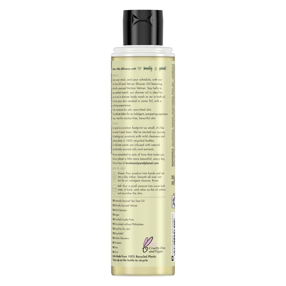 slide 7 of 8, Love Beauty and Planet LBP Tea Tree Oil &; Vetiver Shower Oil Body Wash, 6.7 oz