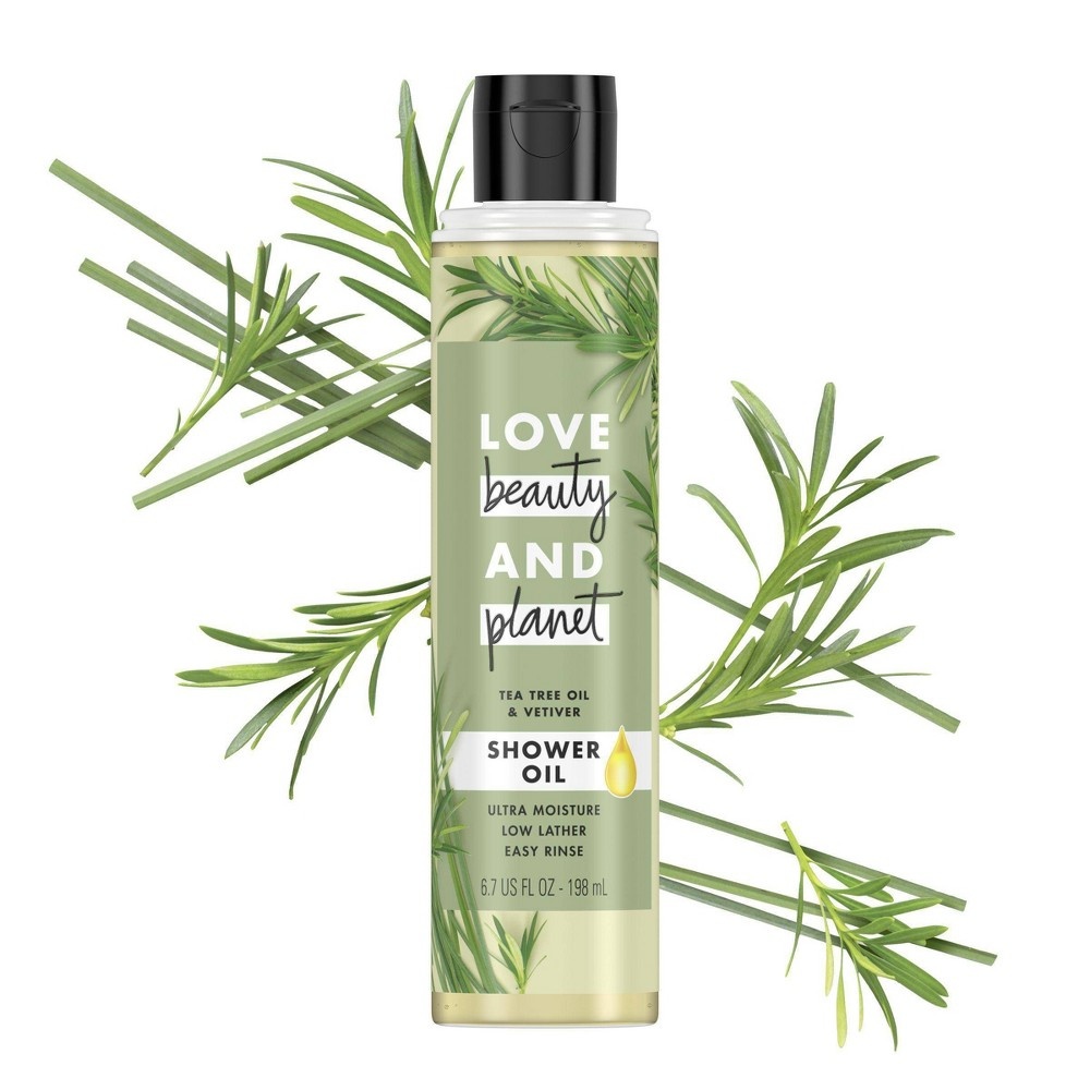 slide 8 of 8, Love Beauty and Planet LBP Tea Tree Oil &; Vetiver Shower Oil Body Wash, 6.7 oz