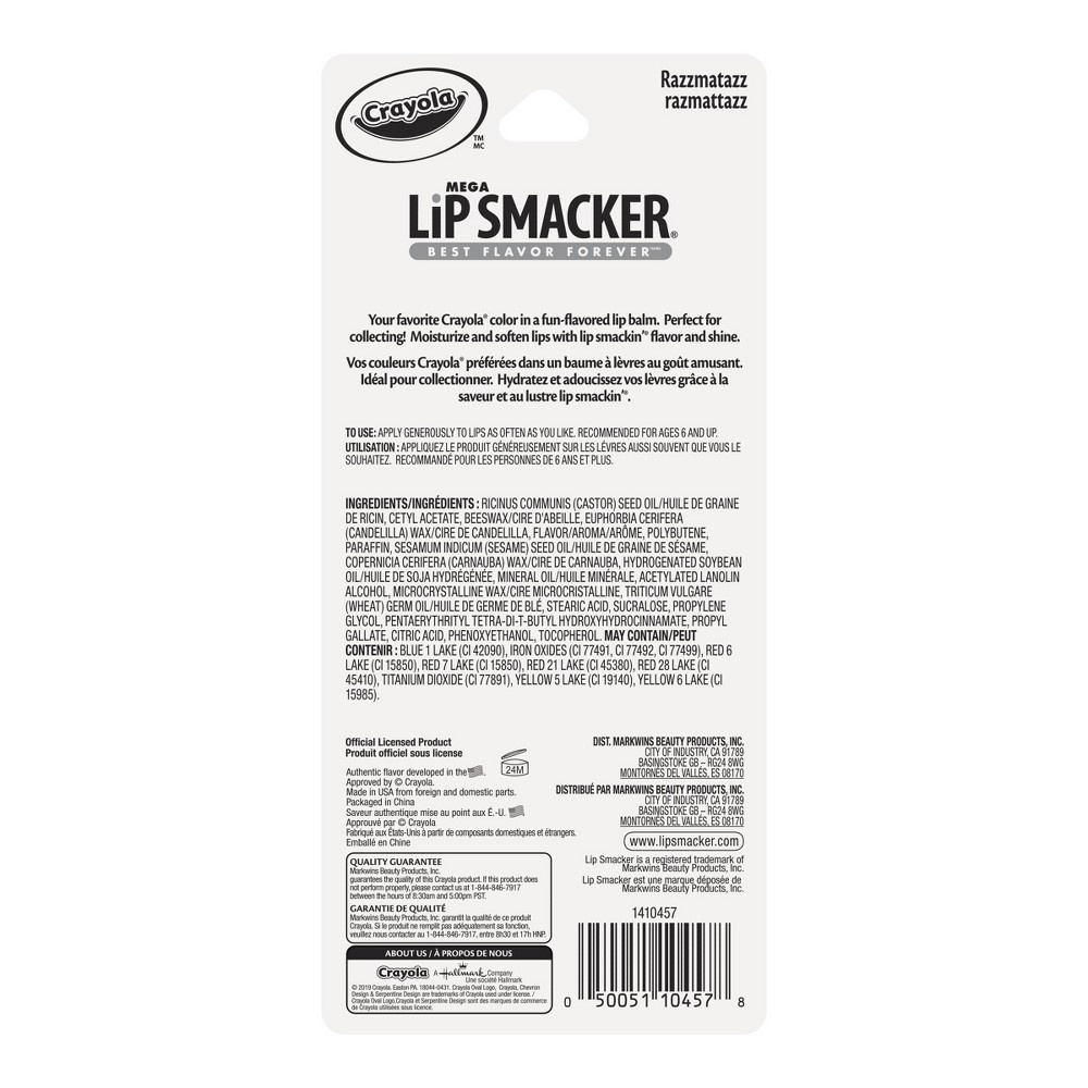 slide 3 of 3, Lip Smacker Mega Lip Balm - Crayola Razzmatazz, 0.28 oz