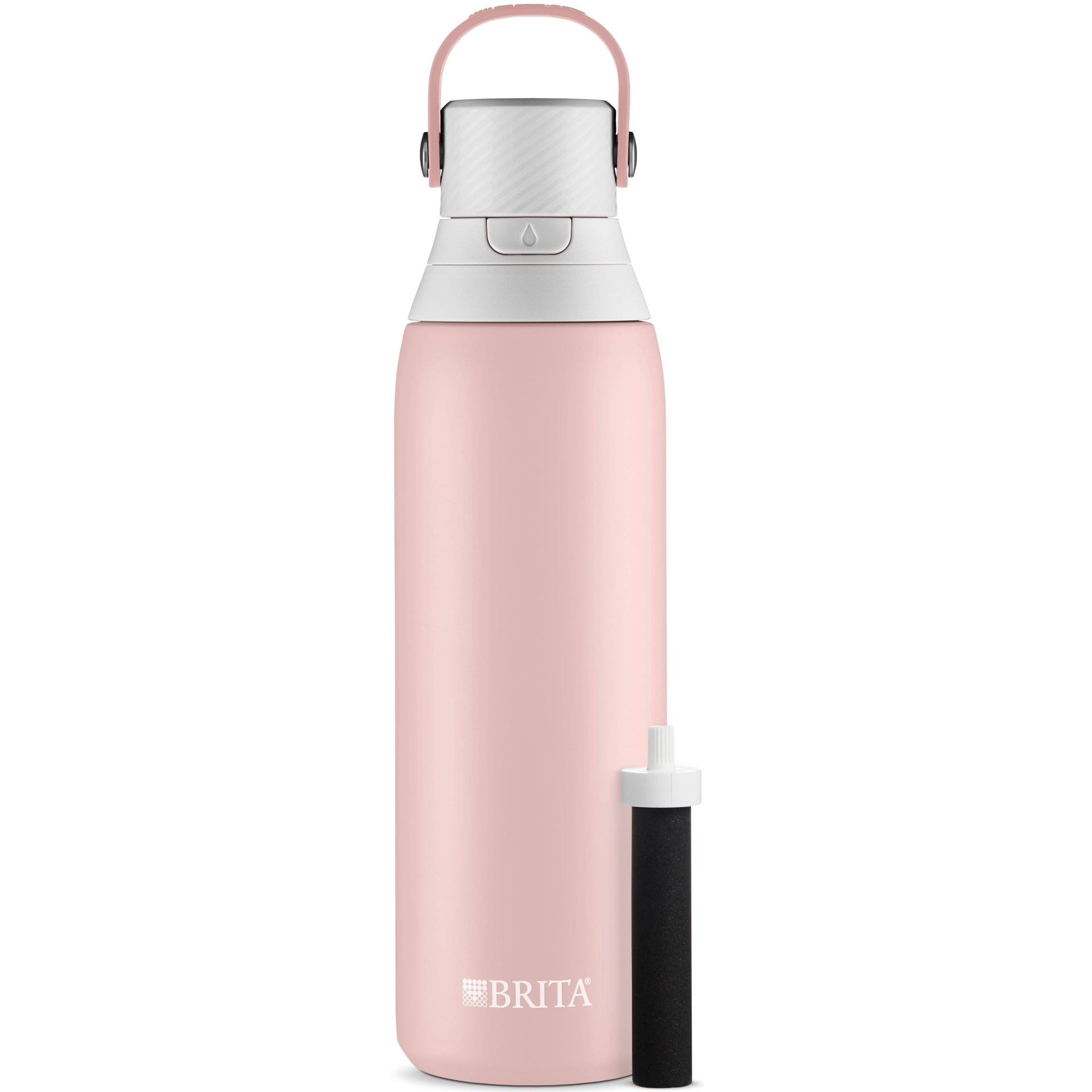 slide 1 of 7, Brita 20oz Premium Double-Wall Stainless Steel Insulated Filtered Water Bottle - Pink, 1 ct