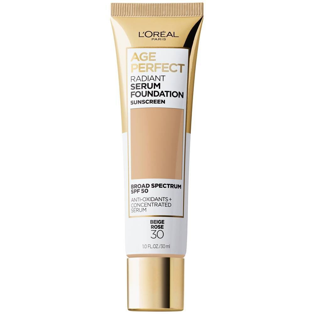 slide 1 of 7, L'Oreal Paris Age Perfect Radiant Serum Foundation with SPF 50 - 30 Beige Rose - 1 fl oz, 1 fl oz