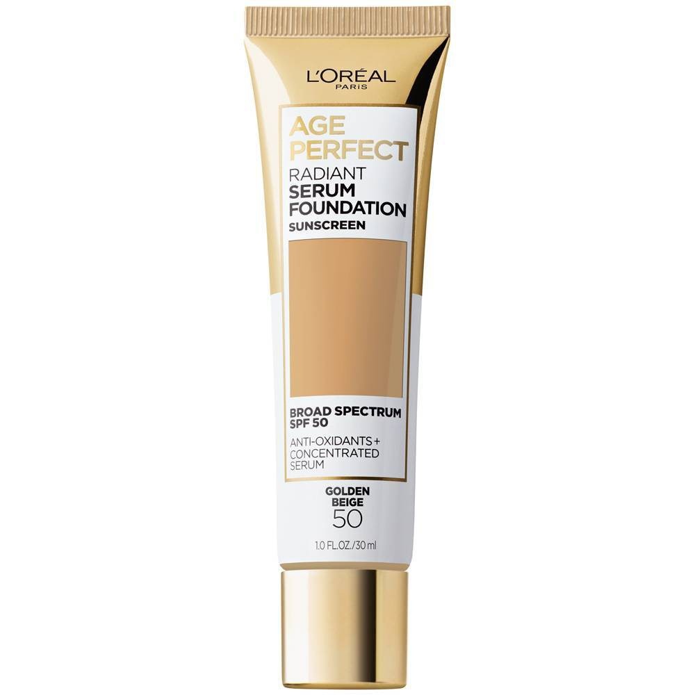 slide 1 of 7, L'Oreal Paris Age Perfect Radiant Serum Foundation with SPF 50 - 50 Golden Beige - 1 fl oz, 1 fl oz