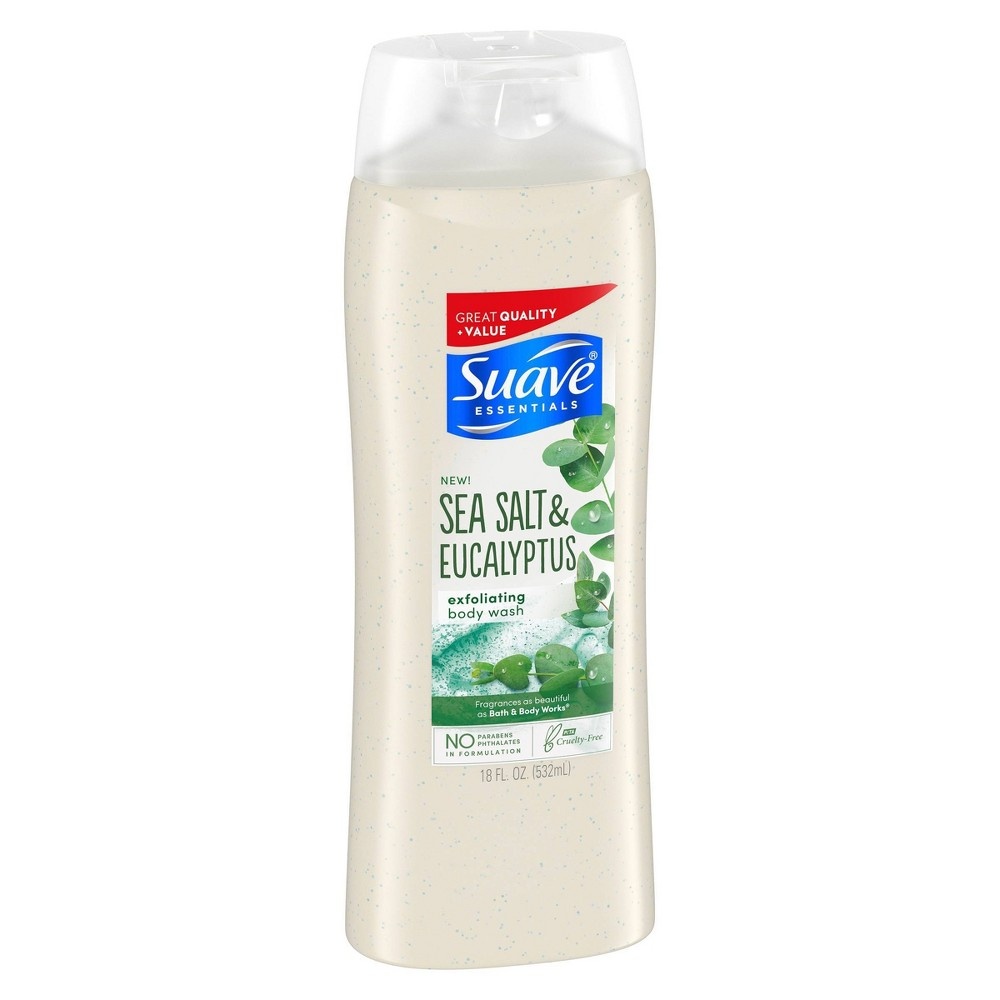 slide 4 of 4, Suave Sea Salt + Eucalyptus Body Wash, 18 oz