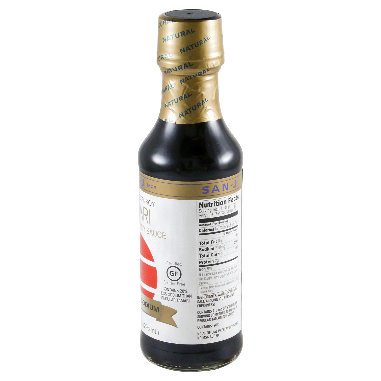slide 3 of 3, San-J 28% Less Sodium Tamari Brewed Soy Sauce 10 fl oz, 10 fl oz