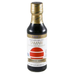 San-J 28% Less Sodium Tamari Brewed Soy Sauce 10 fl oz