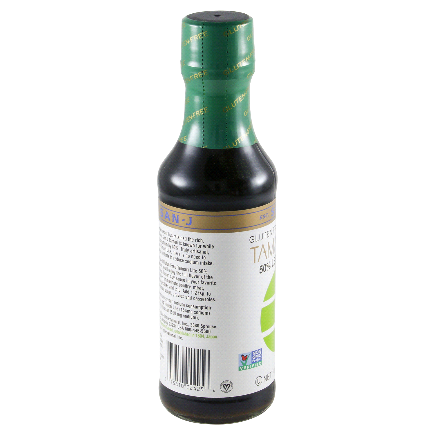 slide 2 of 3, San-J 50% Less Sodium Tamari Lite Brewed Soy Sauce 10 fl oz, 10 fl oz