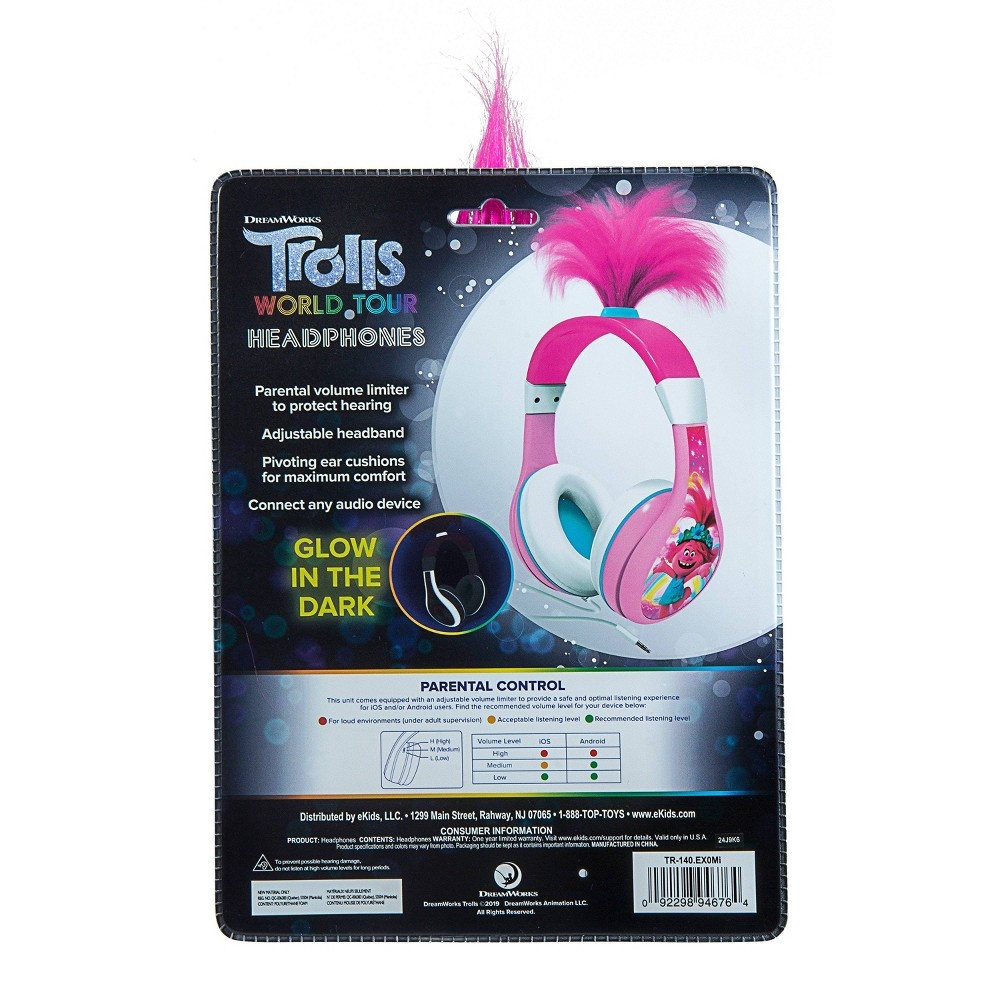 slide 5 of 5, Trolls World Tour Youth Poppy Kids Wired Headphones, 1 ct