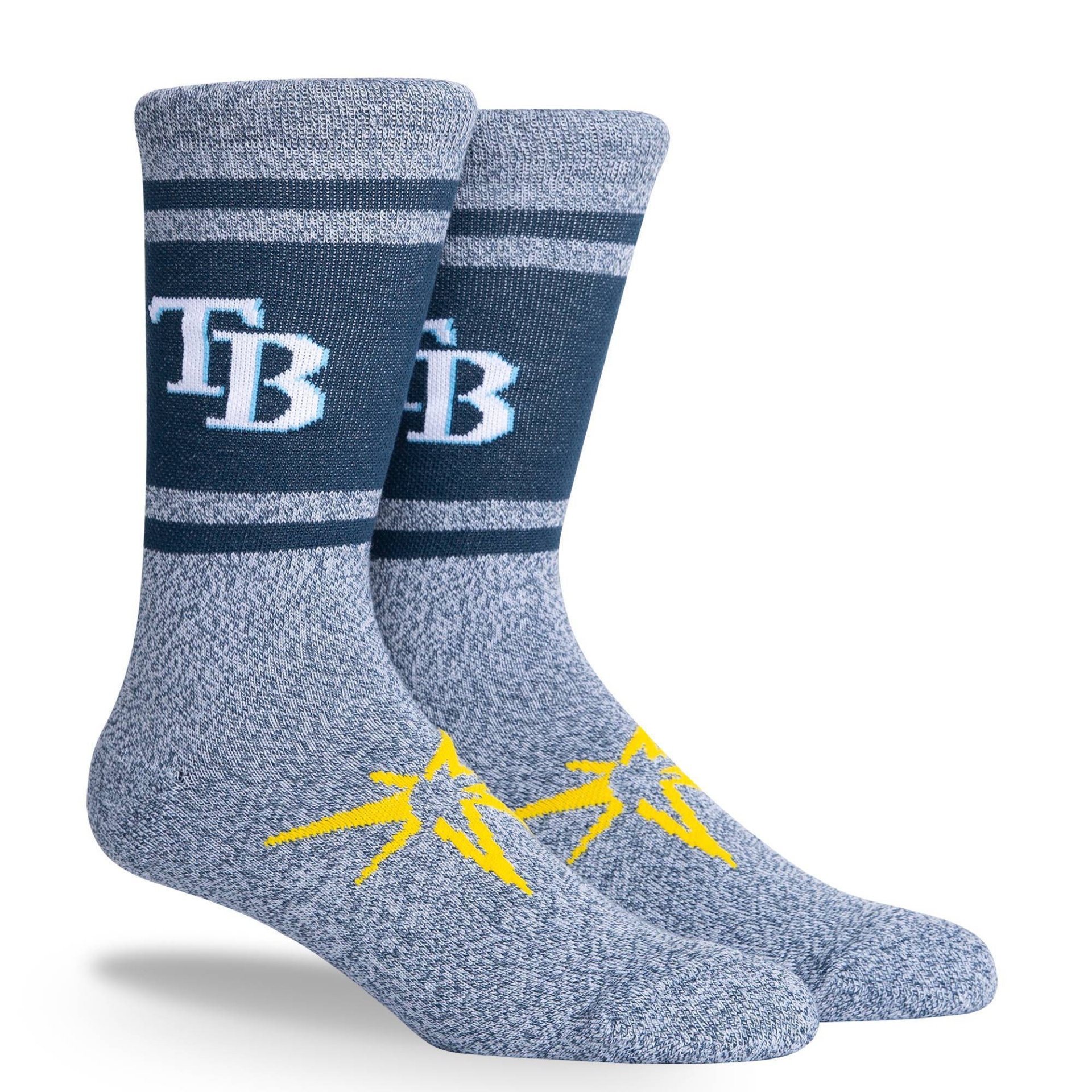 slide 1 of 3, MLB Tampa Bay Rays Varsity Crew Socks, 1 ct