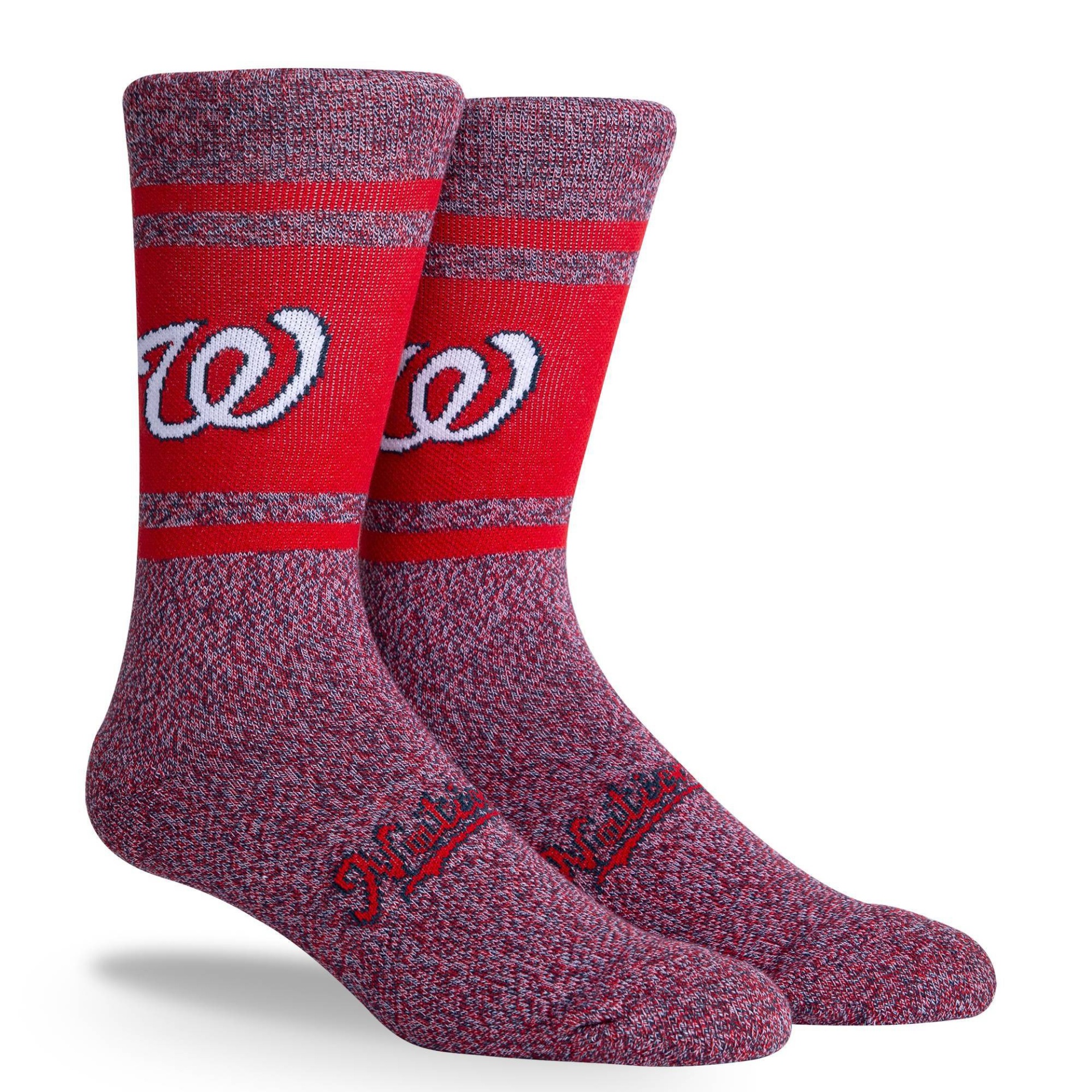 slide 1 of 3, MLB Washington Nationals Varsity Crew Socks, 1 ct