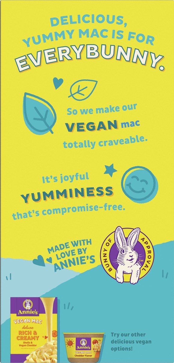 slide 5 of 8, Annie's Annie’s Vegan Mac Rice Pasta and Cheddar Flavor Dinner with Organic Gluten Free Pasta, 6 OZ, 6 oz