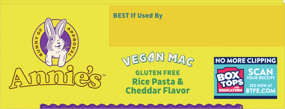 slide 8 of 8, Annie's Annie’s Vegan Mac Rice Pasta and Cheddar Flavor Dinner with Organic Gluten Free Pasta, 6 OZ, 6 oz