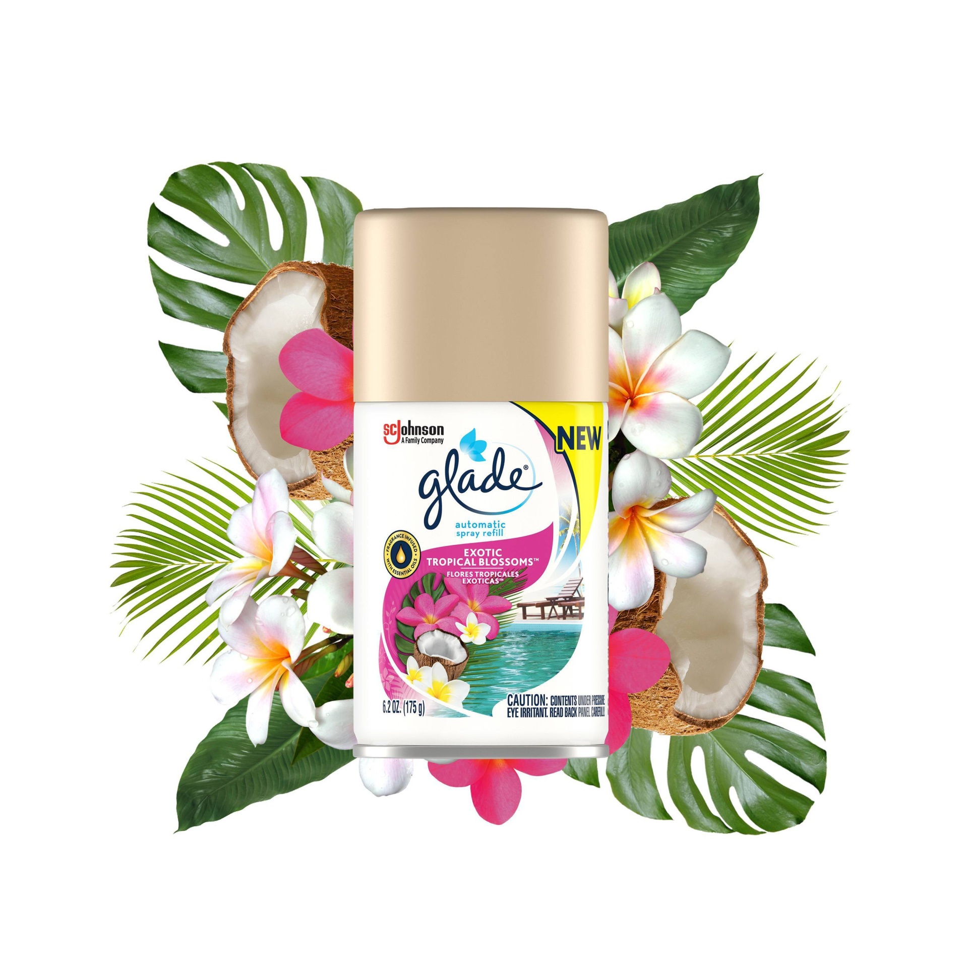 slide 1 of 5, Glade Exotic Tropical Blossom Automatic Spray Refill, 6.2 oz