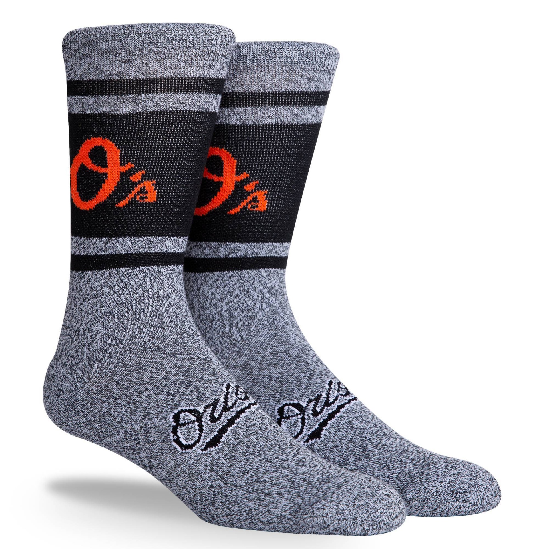 slide 1 of 3, MLB Baltimore Orioles Varsity Crew Socks, 1 ct