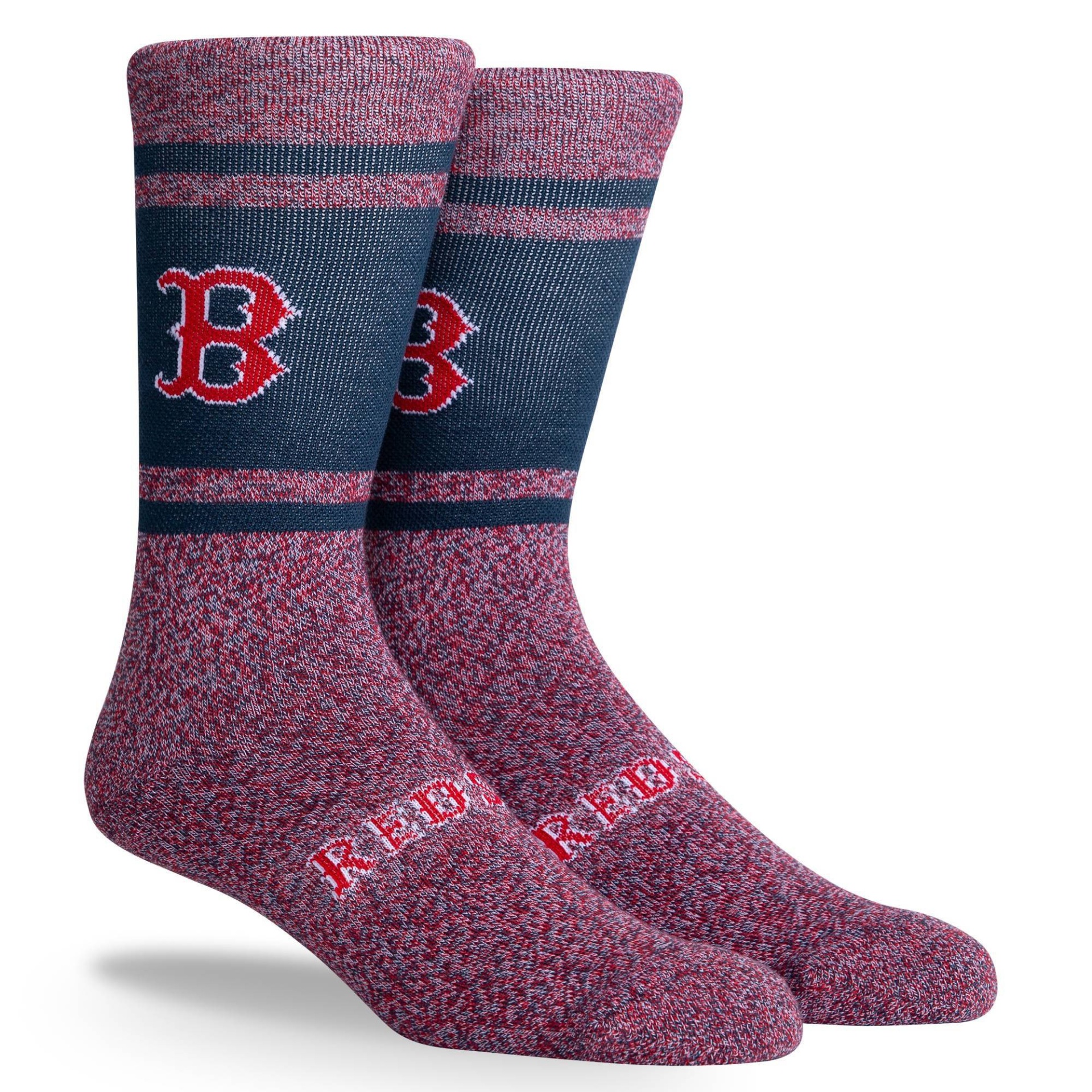 slide 1 of 3, MLB Boston Red Sox Varsity Crew Socks, 1 ct