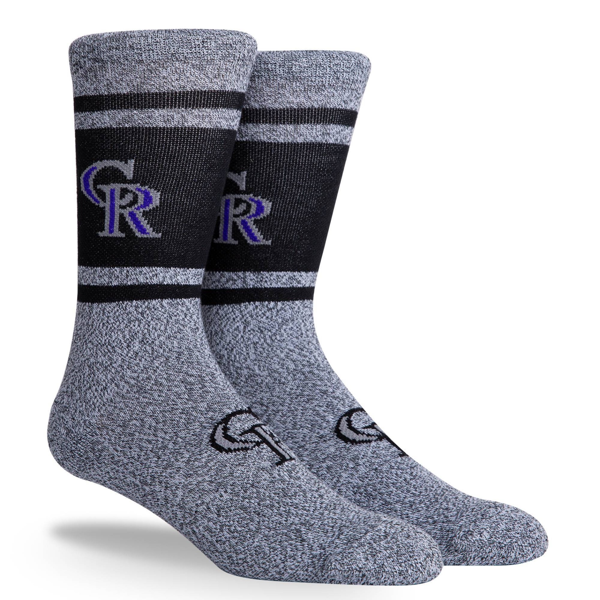 slide 1 of 3, MLB Colorado Rockies Varsity Crew Socks, 1 ct