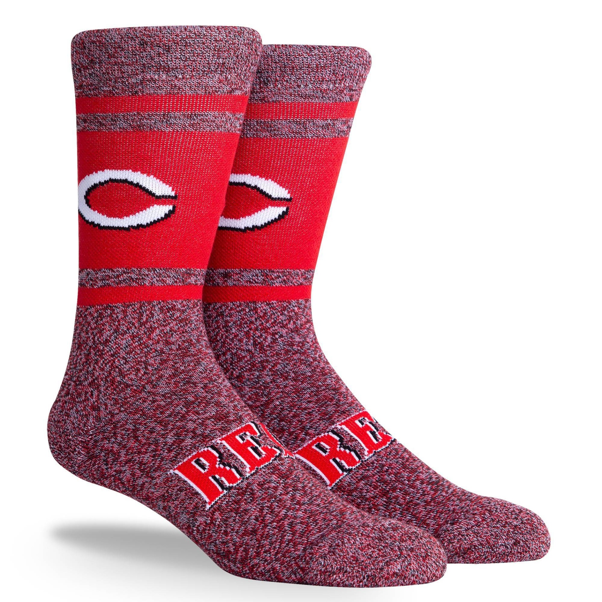 slide 1 of 3, MLB Cincinnati Reds Varsity Crew Socks, 1 ct