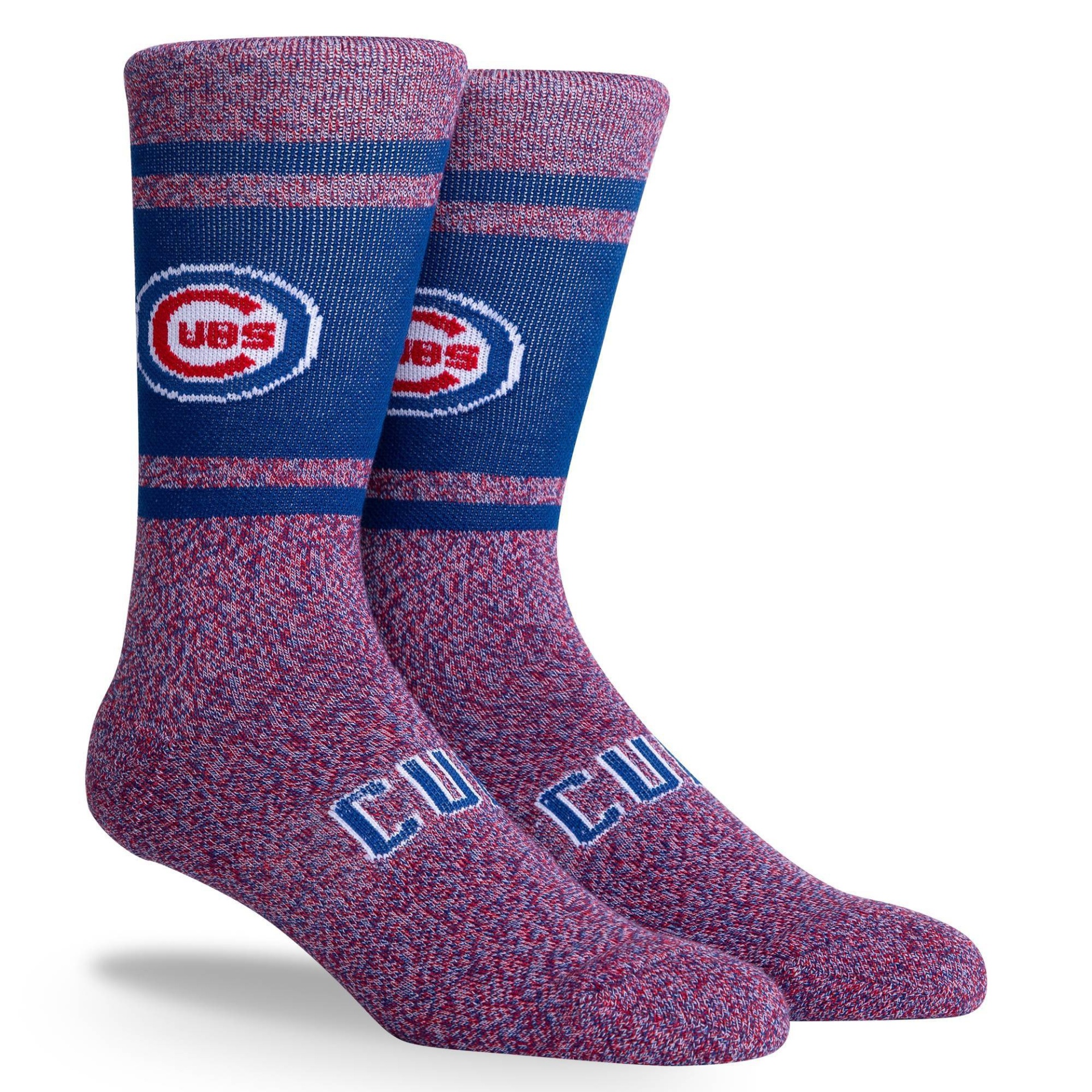 slide 1 of 3, MLB Chicago Cubs Varsity Crew Socks, 1 ct