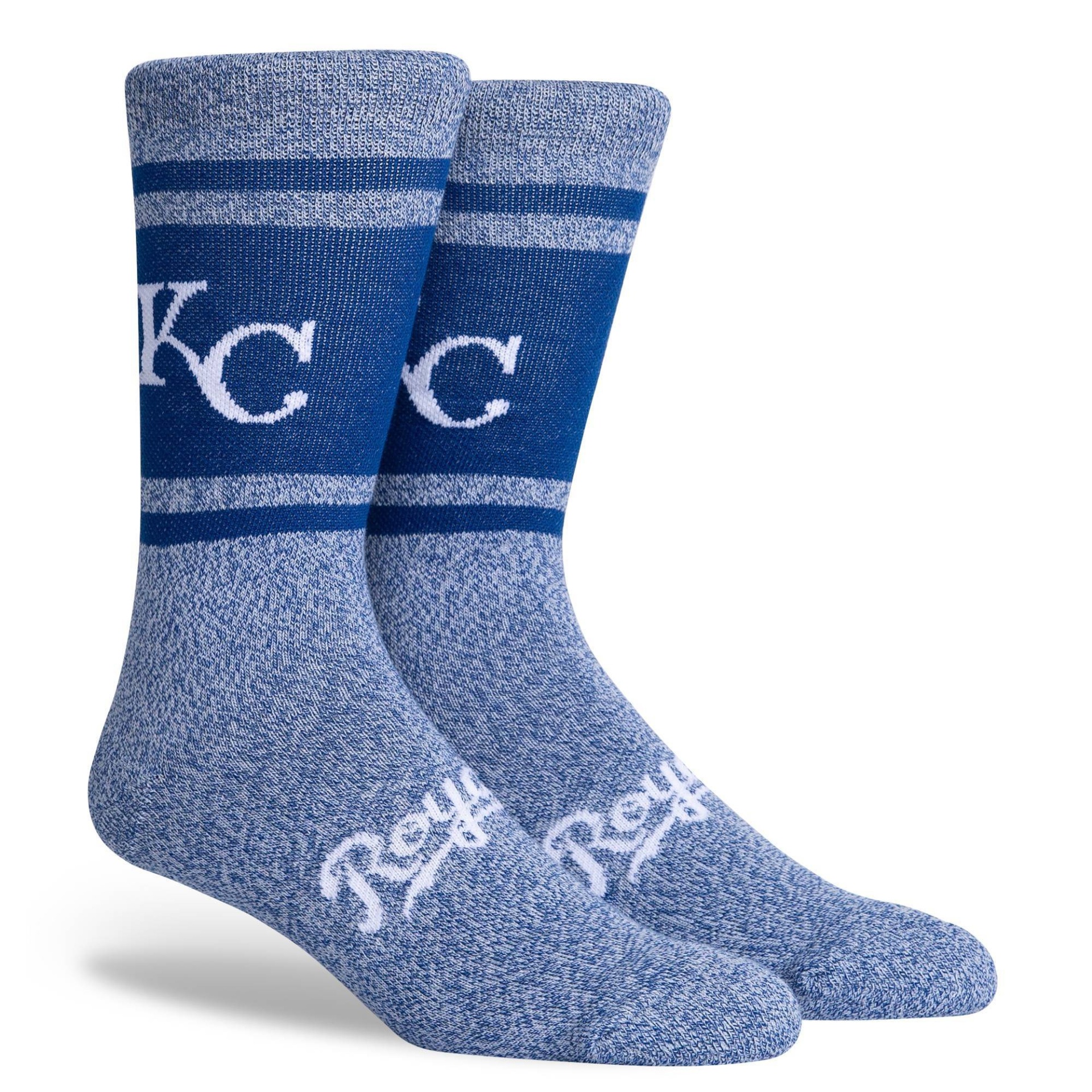 slide 1 of 3, MLB Kansas City Royals Varsity Crew Socks, 1 ct