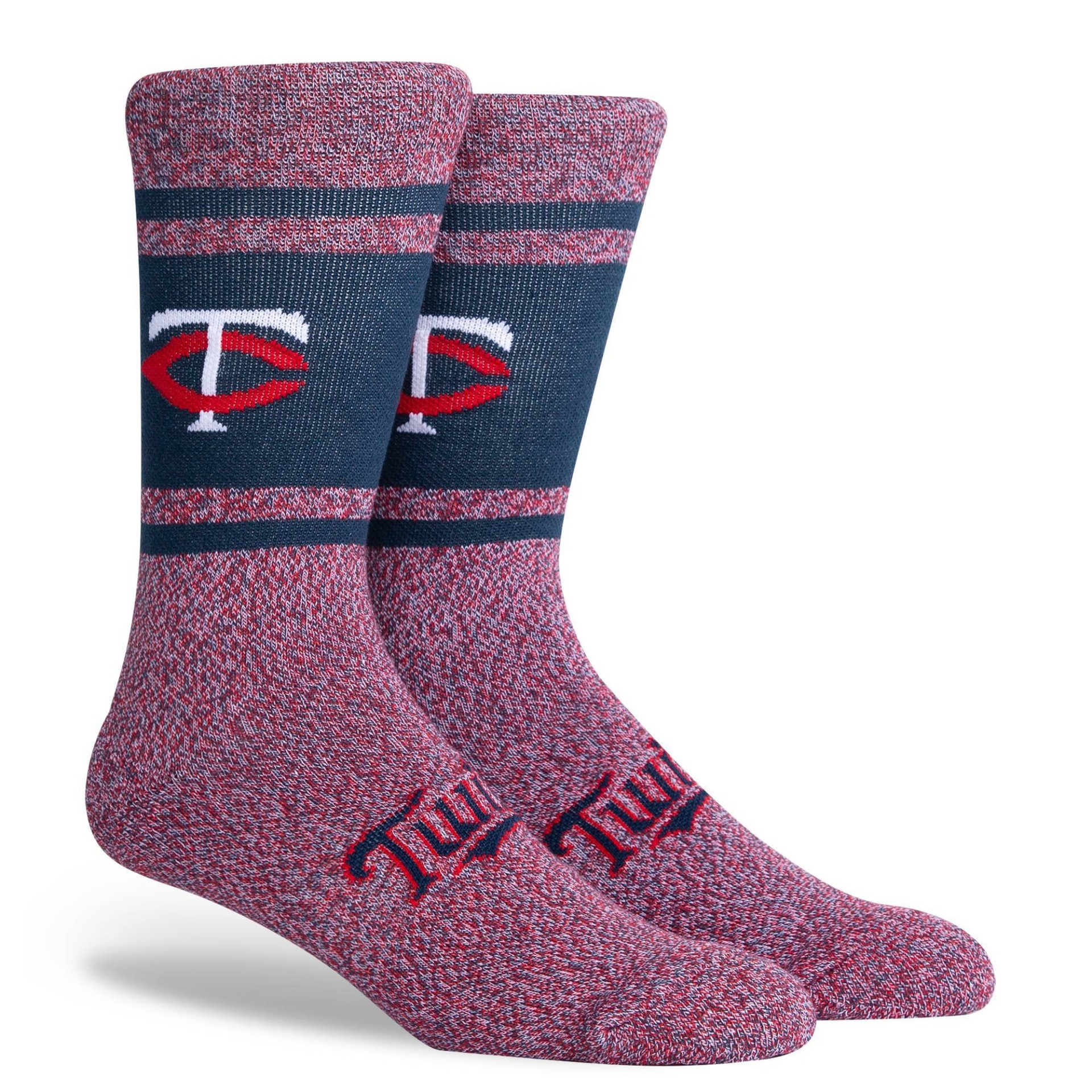 slide 1 of 3, MLB Minnesota Twins Varsity Crew Socks, 1 ct