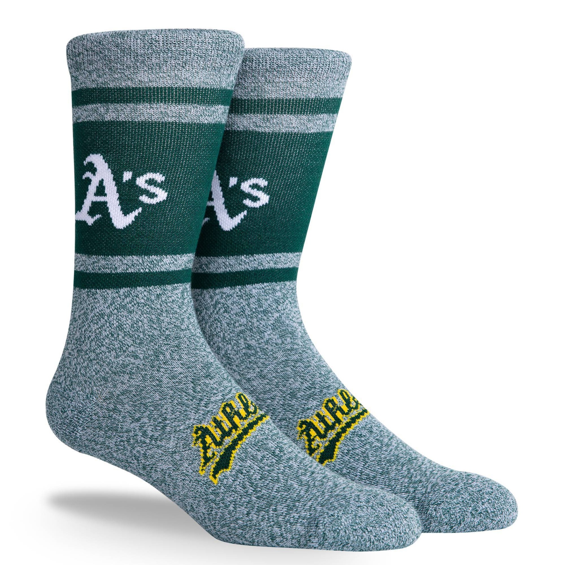 slide 1 of 3, MLB Oakland Athletics Varsity Crew Socks, 1 ct